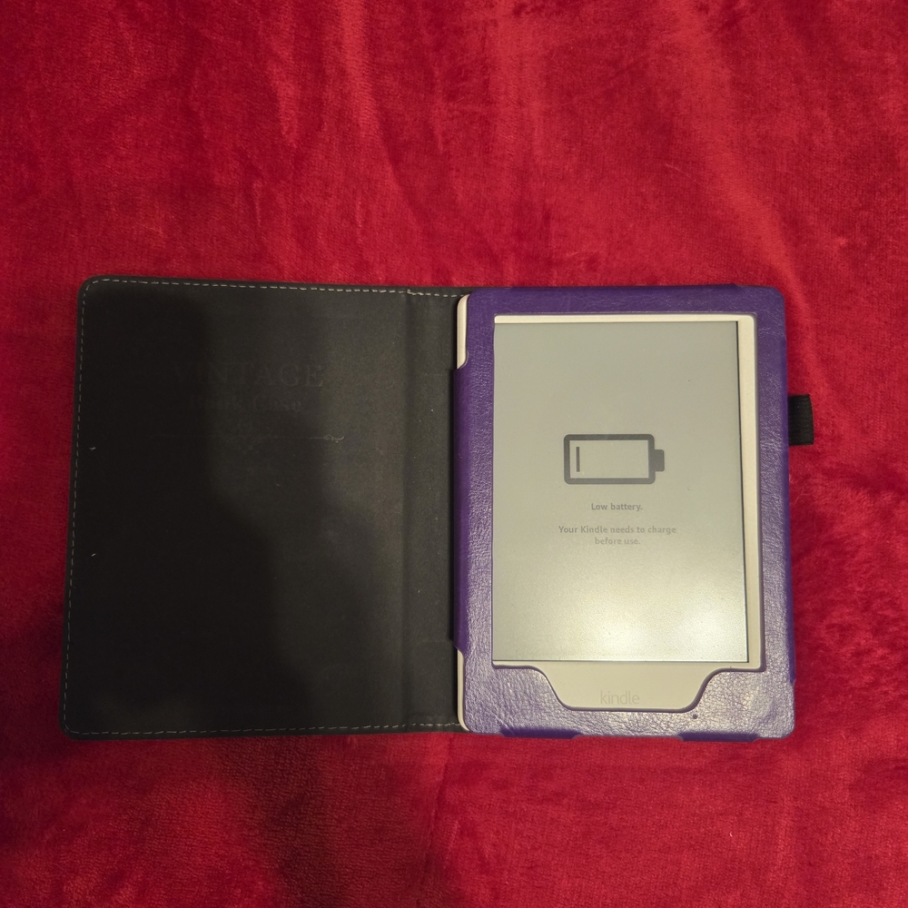 Kindle E-Reader with Purple Cover